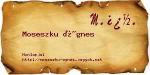 Moseszku Ágnes névjegykártya